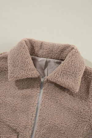 Zip Up Long Sleeve Plush Jacket - Sydney So Sweet