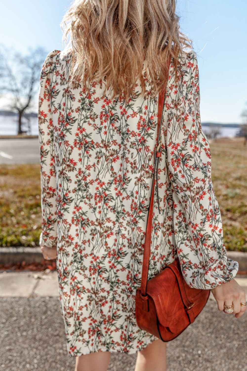 Floral Round Neck Long Sleeve Dress - Sydney So Sweet