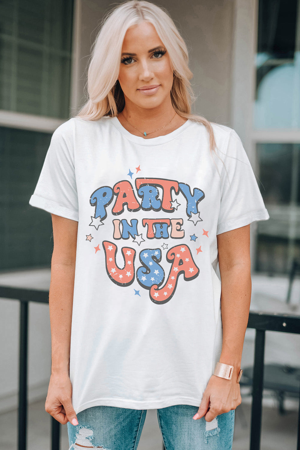 Party in the USA Women's Short Sleeve 4th of July T-Shirt