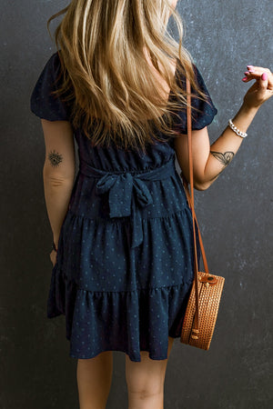 Swiss Dot Short Sleeve Mini Dress - Sydney So Sweet
