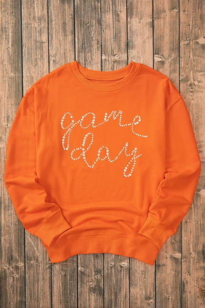 GAME DAY Round Neck Long Sleeve Sweatshirt - Sydney So Sweet