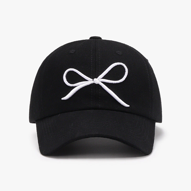 Bow Embroidered Cotton Baseball Cap - Sydney So Sweet