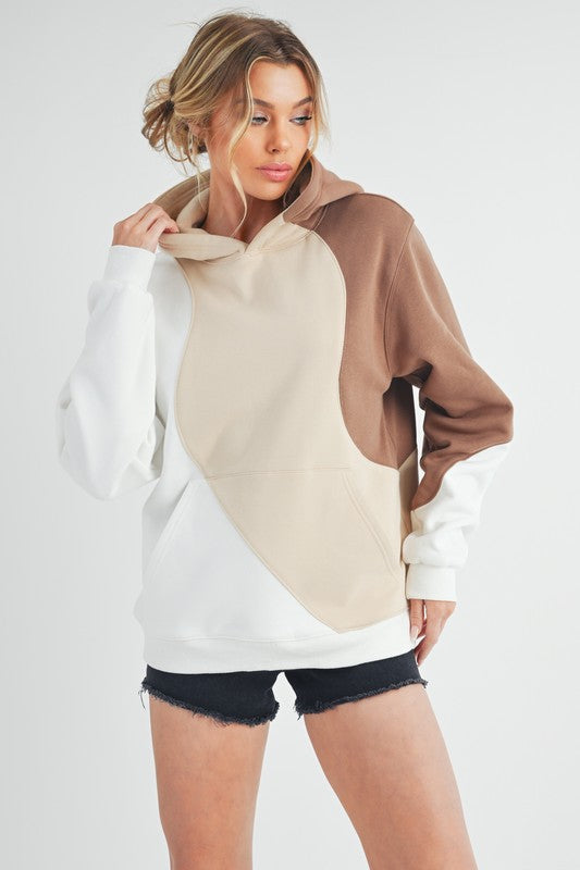 Aemi + Co Color Block Hoodie with Kangaroo Pocket - Sydney So Sweet