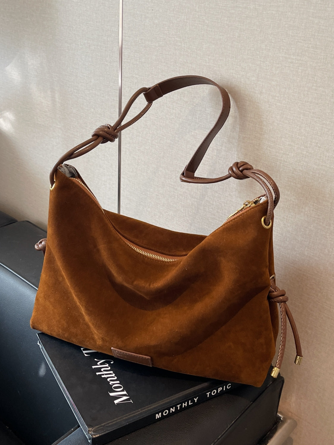 Suede Large Shoulder Bag - Sydney So Sweet