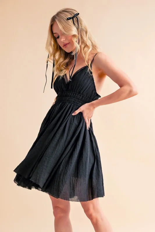 Aemi+Co Lace Detail Mini Cami Dress - Sydney So Sweet