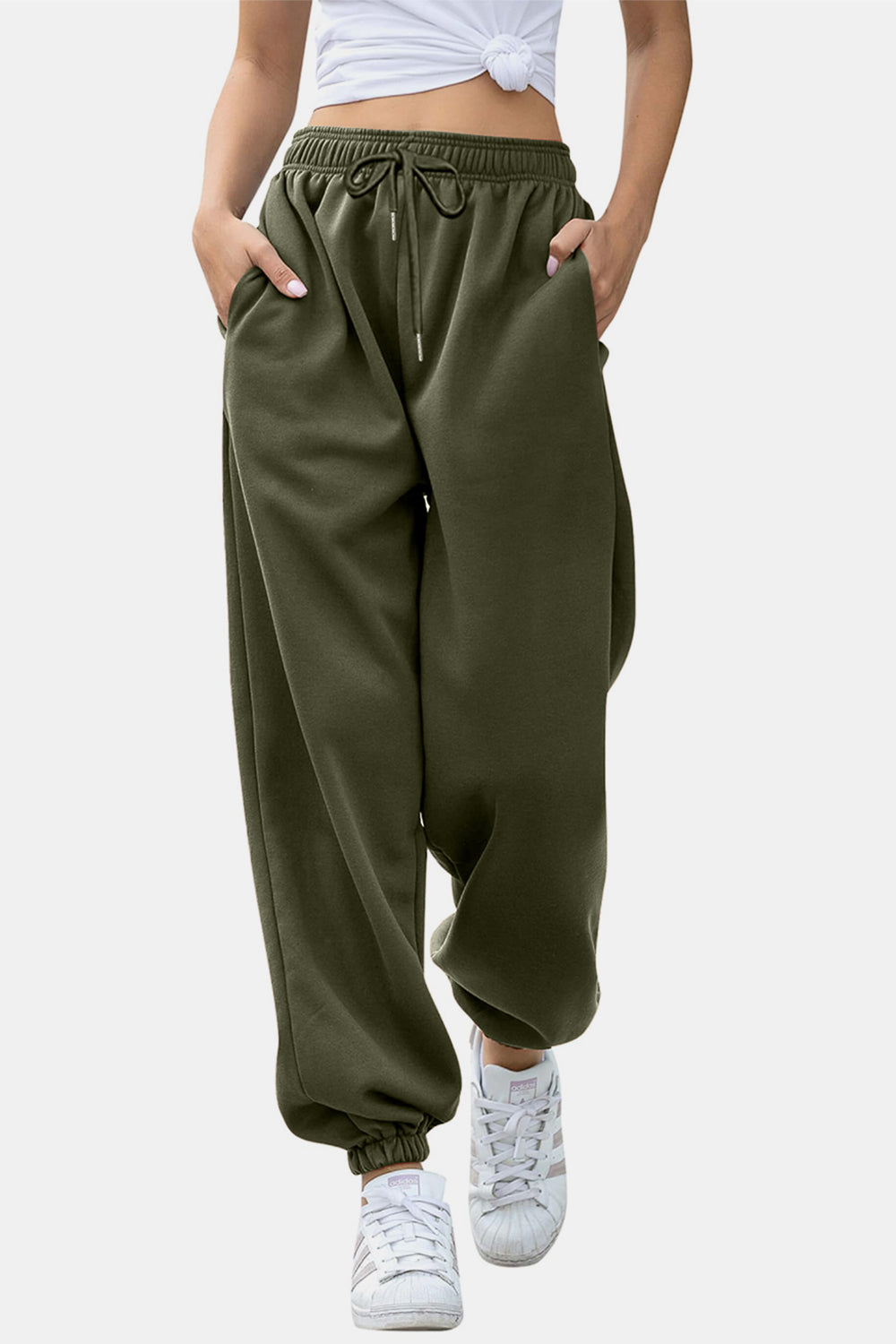 Elastic Waist Joggers with Pockets - Sydney So Sweet