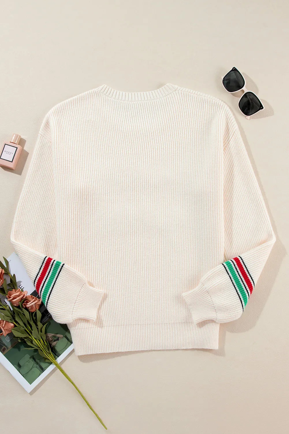 Letter Round Neck Long Sleeve Sweater - Sydney So Sweet