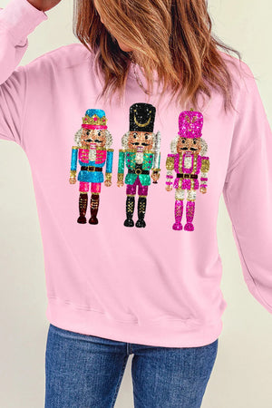 Nutcracker Graphic Round Neck Long Sleeve Sweatshirt - Sydney So Sweet