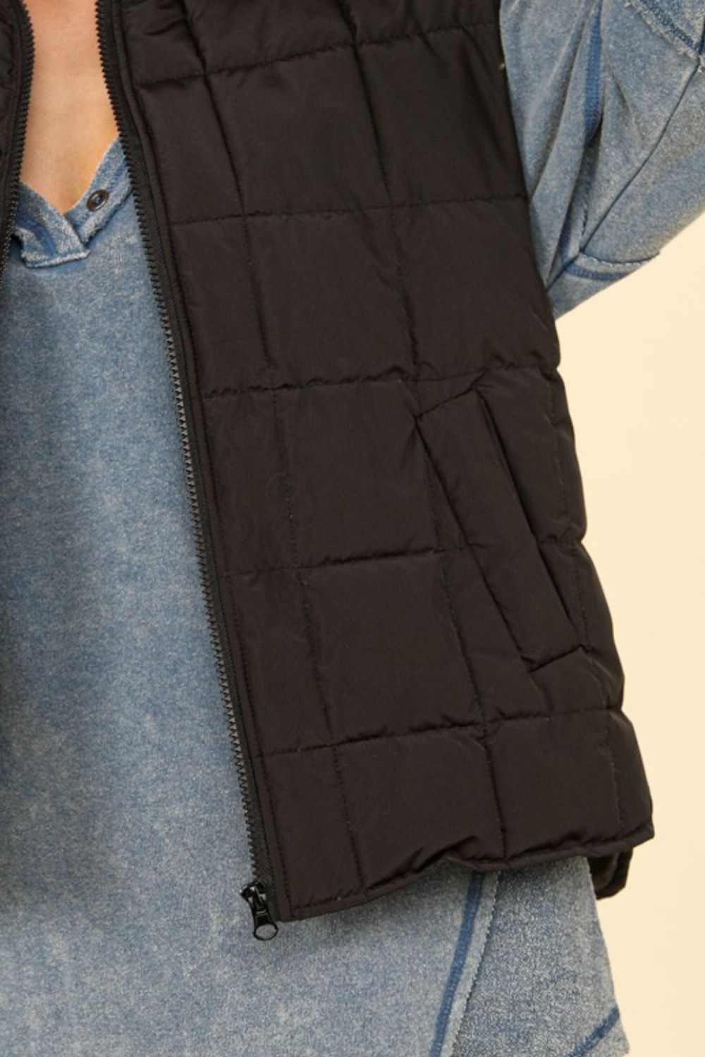 VERY J Zip Up Puffer Padded Warm Vest - Sydney So Sweet