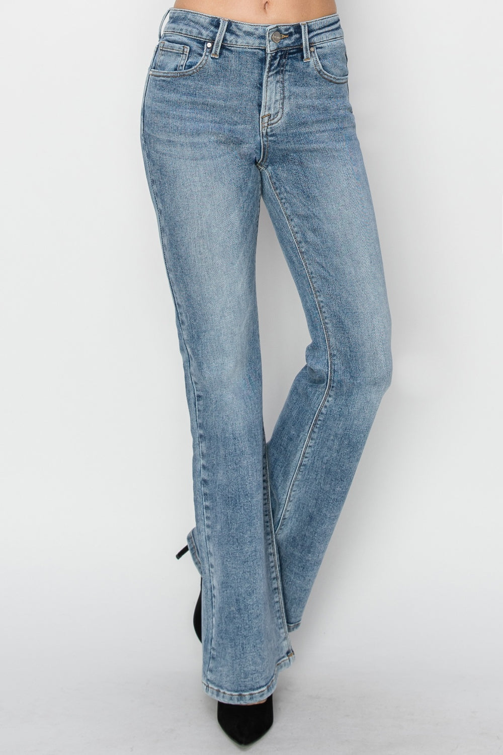 RISEN Full Size Mid Rise Bootcut Jeans - Sydney So Sweet