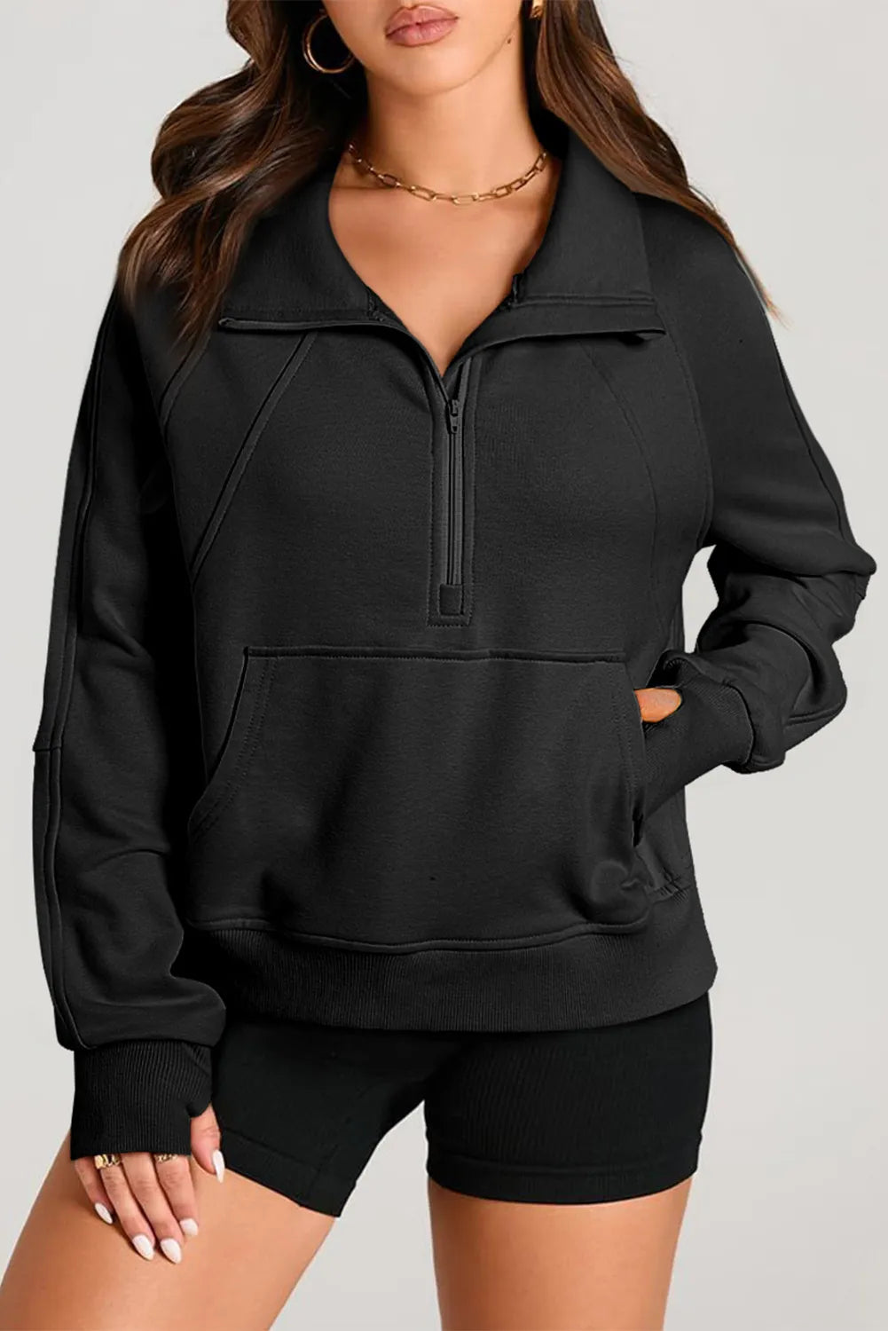 Half Zip Long Sleeve Sweatshirt - Sydney So Sweet