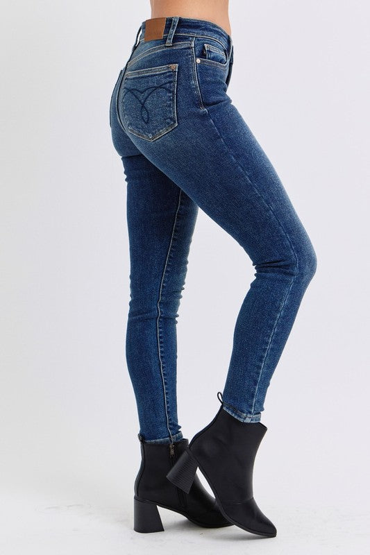 Judy Blue Full Size Mid-Rise Waist Skinny Jeans with Pockets - Sydney So Sweet