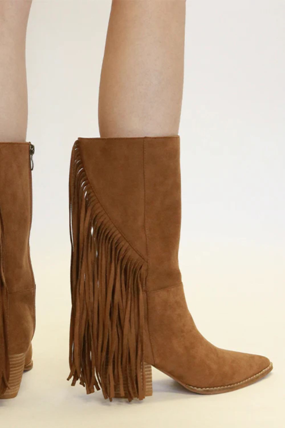 Beast Fashion Suede Fringe Point Toe Boots - Sydney So Sweet