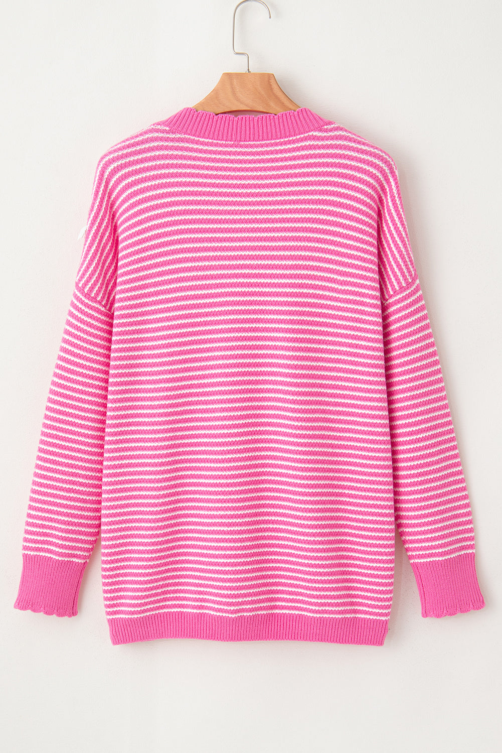 Striped V-Neck Dropped Shoulder Sweater - Sydney So Sweet