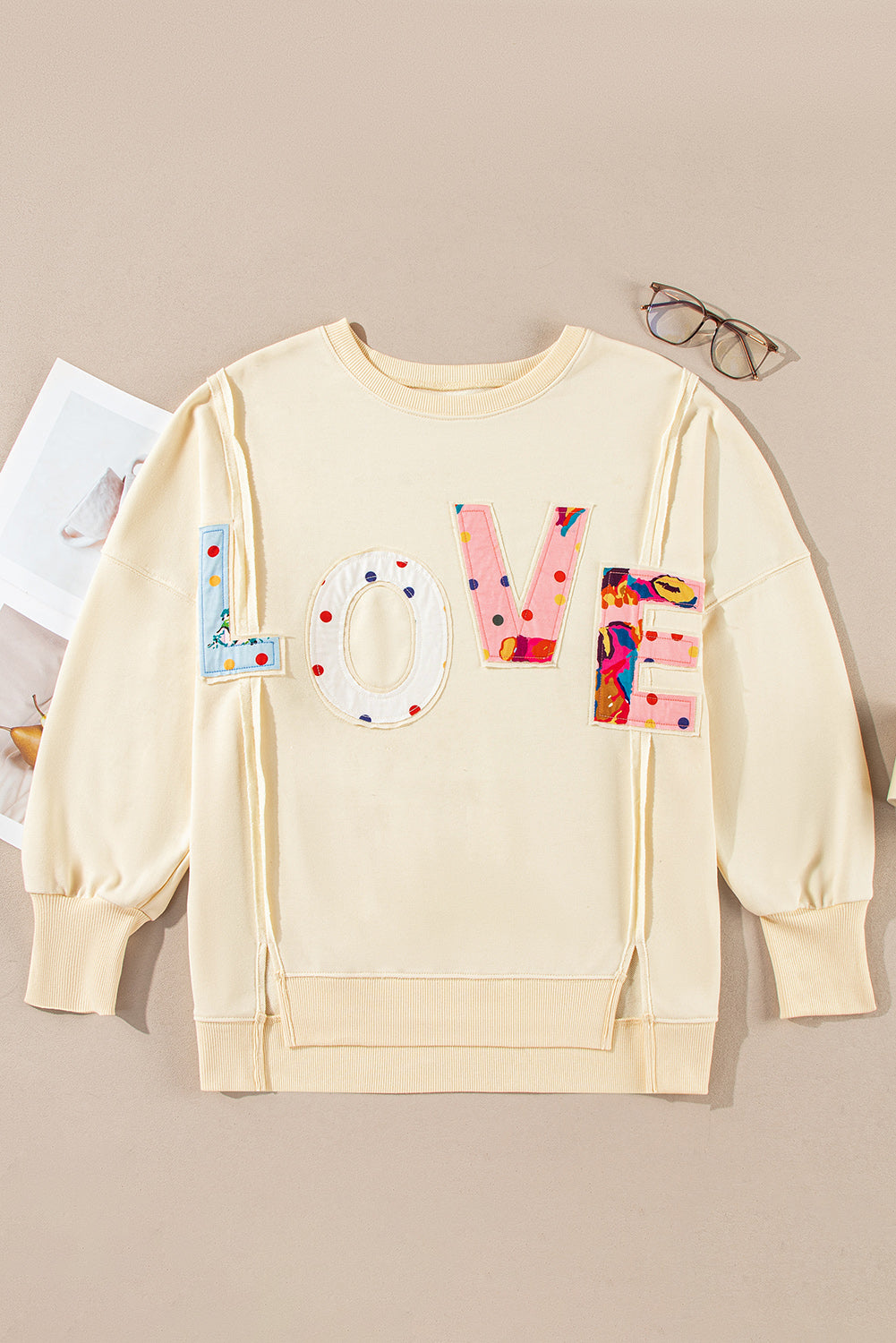 LOVE Patch Round Neck Sweatshirt - Sydney So Sweet