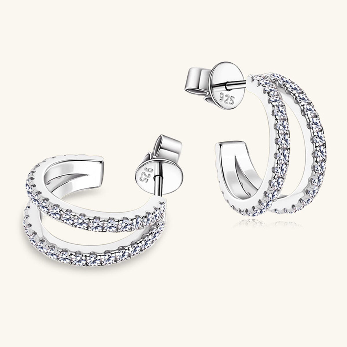 Moissanite 925 Sterling Silver C-Hoop Earrings - Sydney So Sweet