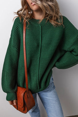 Round Neck Dropped Shoulder Sweater - Sydney So Sweet