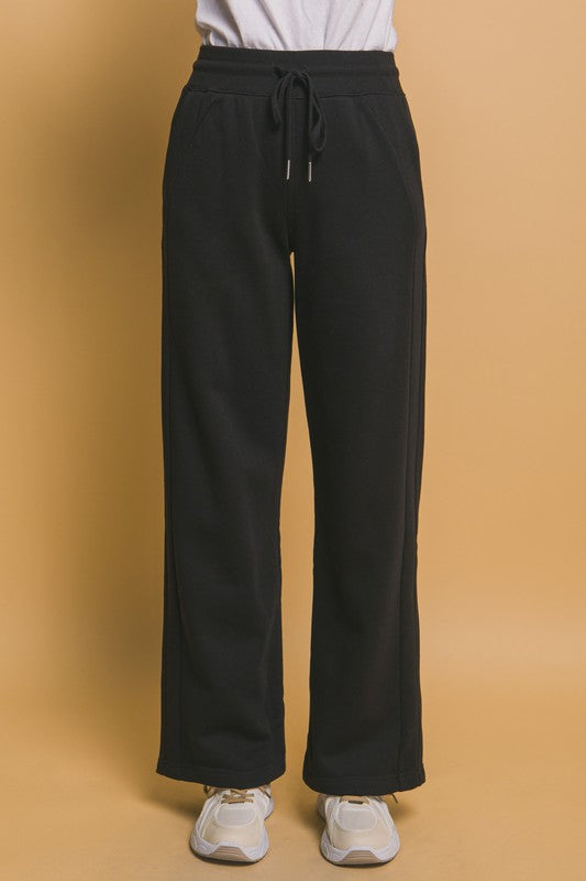 Love Tree Drawstring Wide Leg Sweatpants with Pockets - Sydney So Sweet