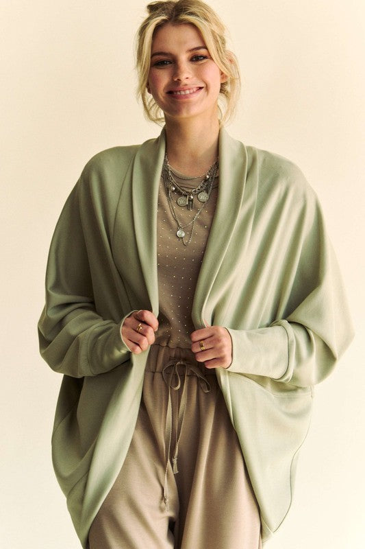 Davi & Dani Dolman Long Sleeve Open Front Jacket - Sydney So Sweet