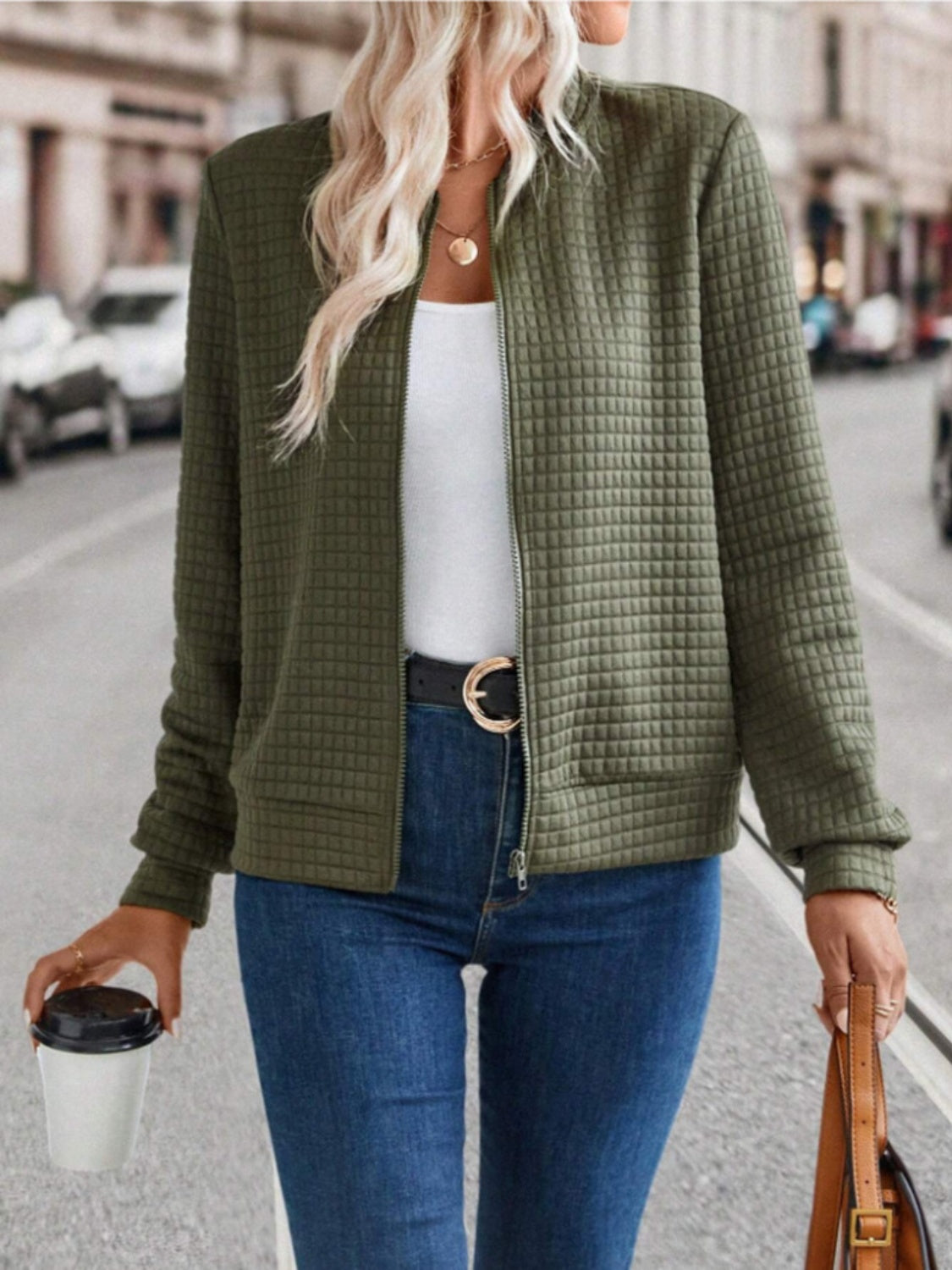 Zip Up Long Sleeve Jacket - Sydney So Sweet