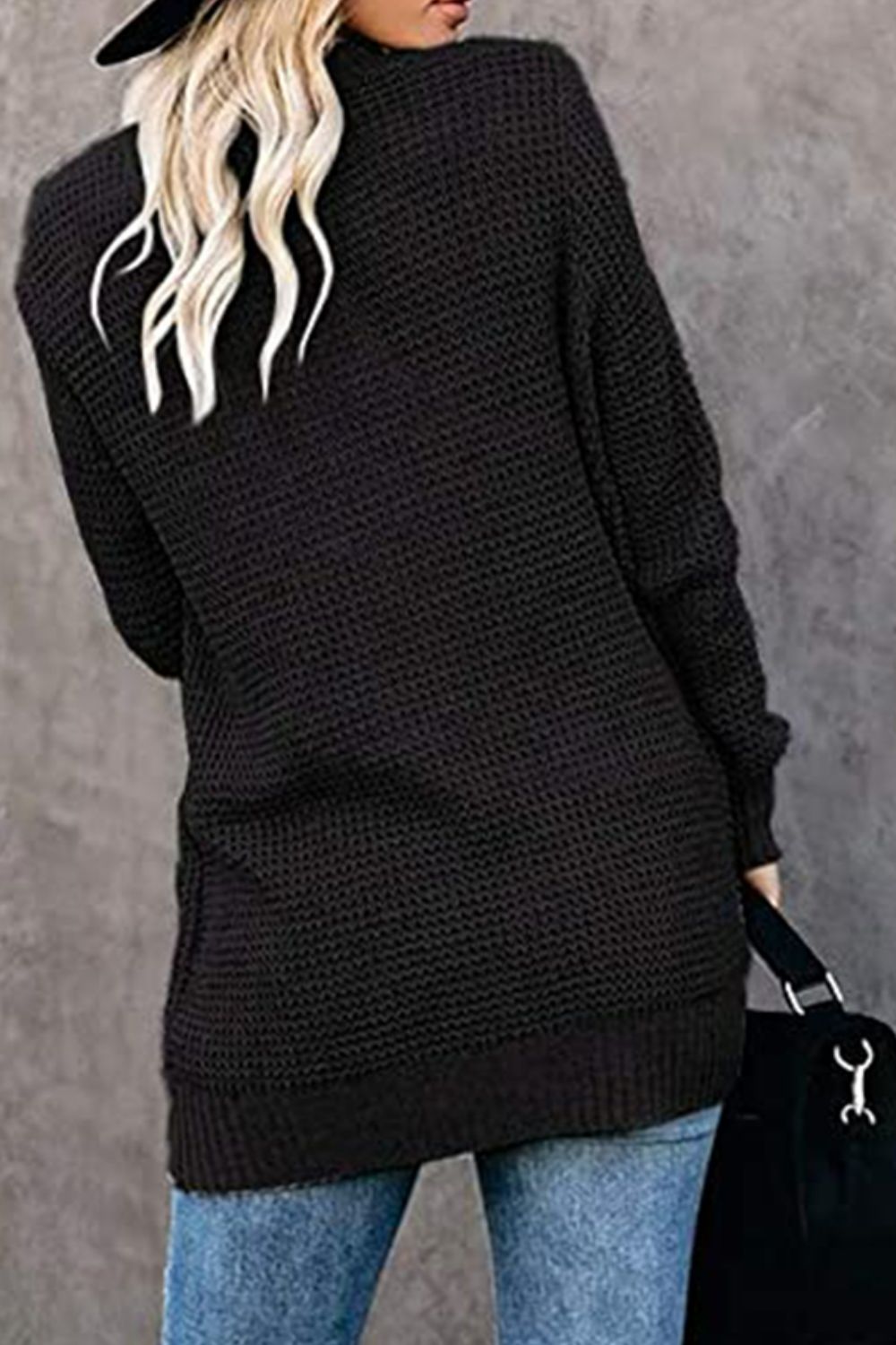 Open Front Rib-Knit Cardigan with Pockets - Sydney So Sweet