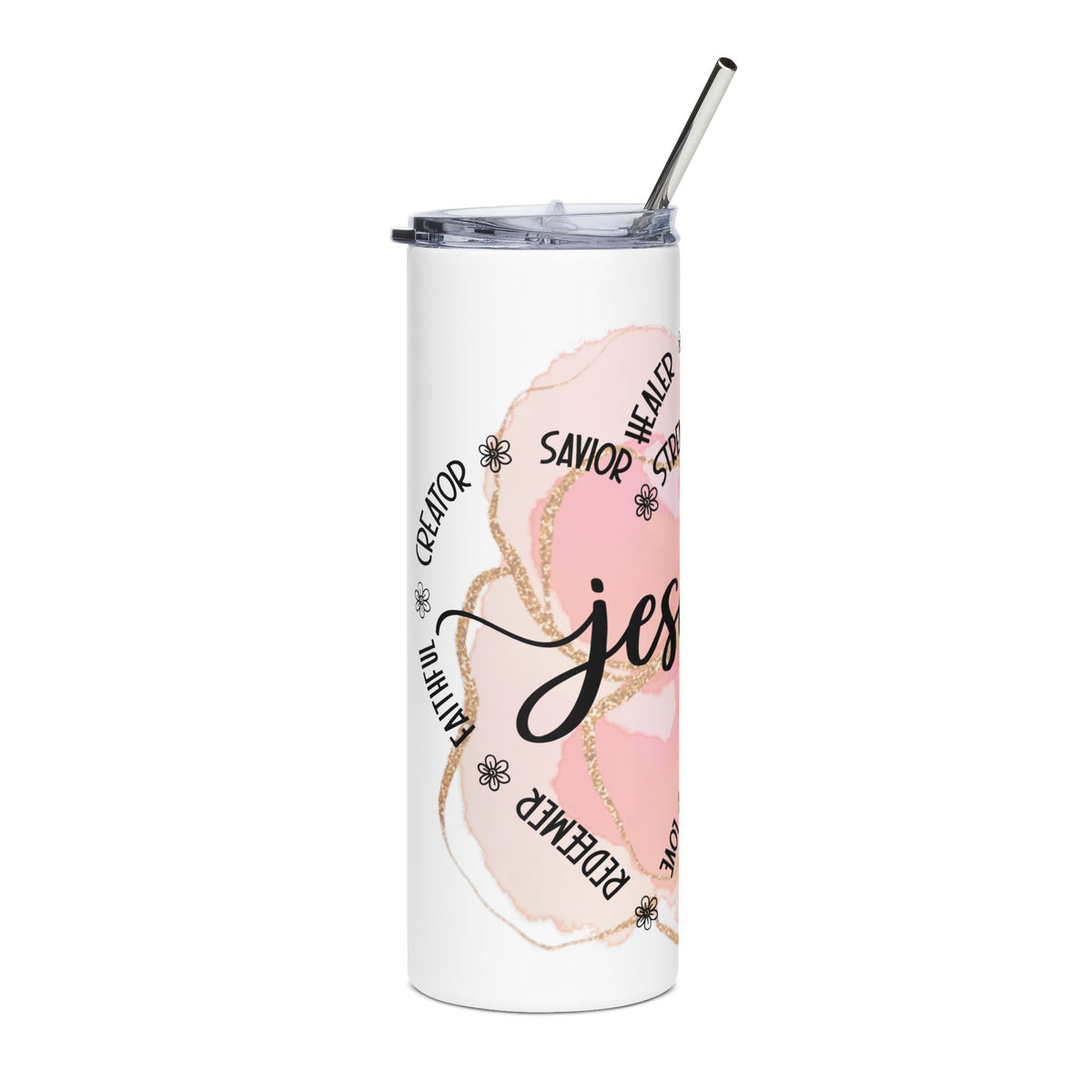 Jesus Strength & Grace 20oz Stainless Tumbler Insulated Christian Travel Cup - Sydney So Sweet