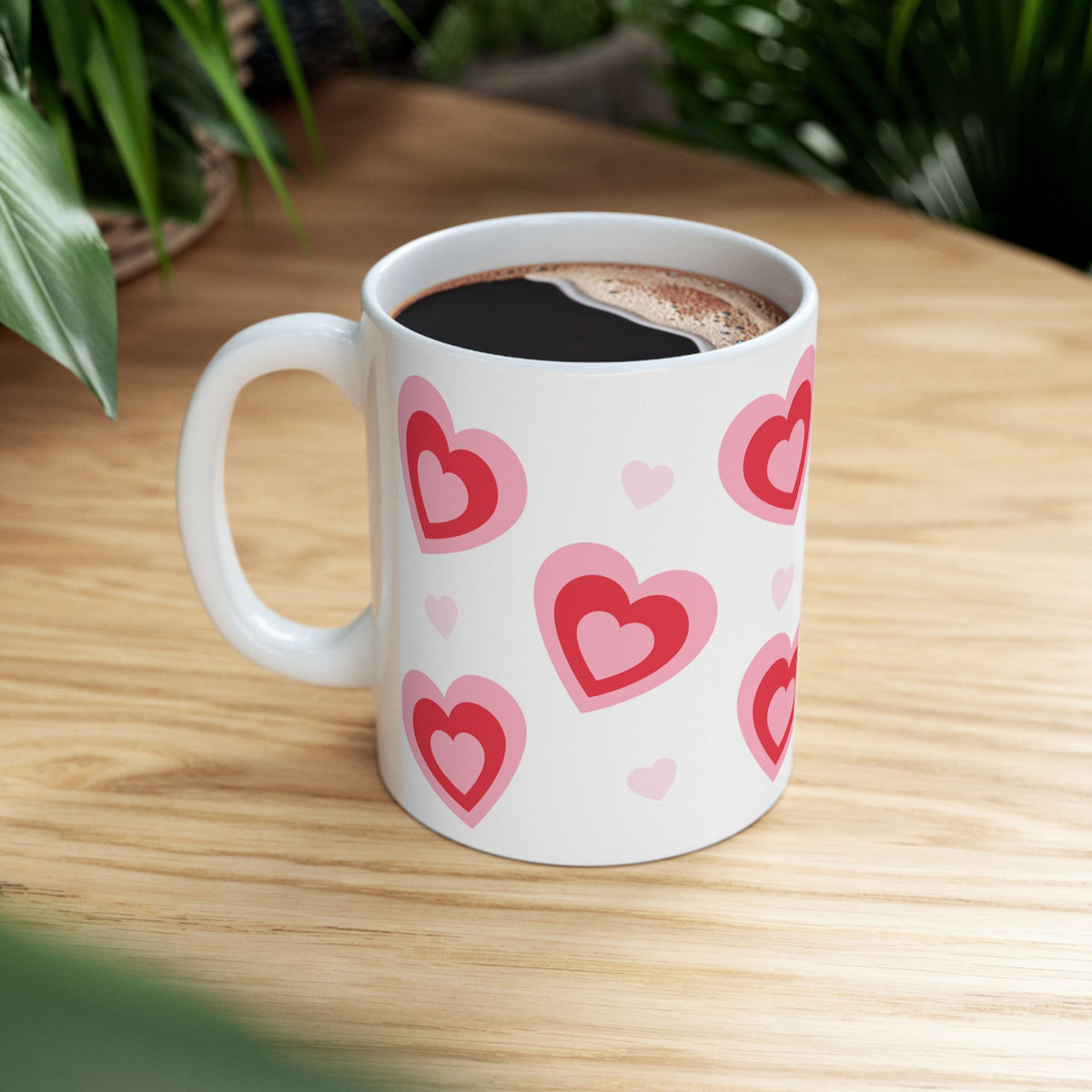 Retro Hearts Mug — Cute Valentine’s Day Coffee Cup (11oz & 15oz) - Sydney So Sweet