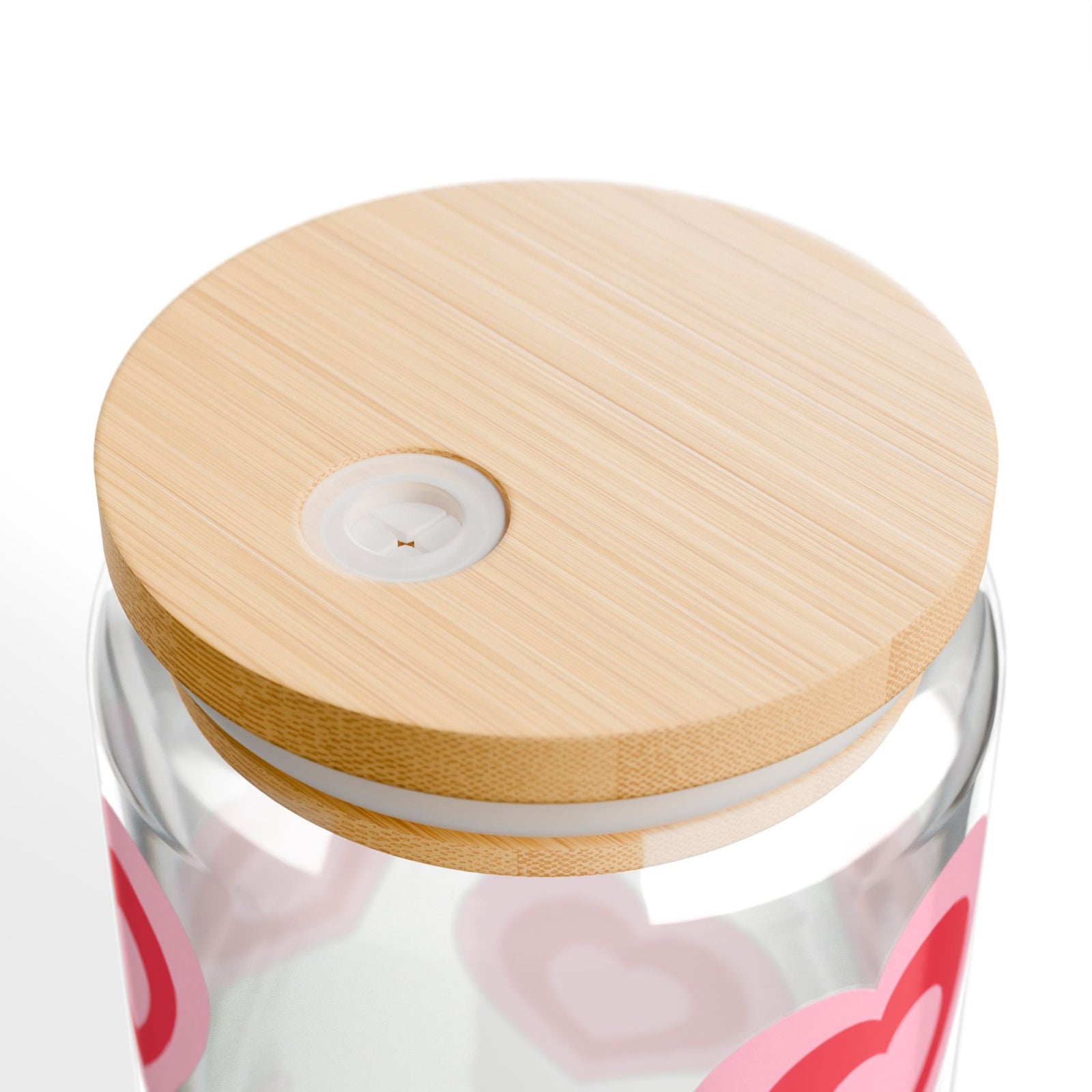 Retro Hearts Tumbler Sipper Glass 16oz — Reusable Drink Jar with Lid & Straw - Sydney So Sweet