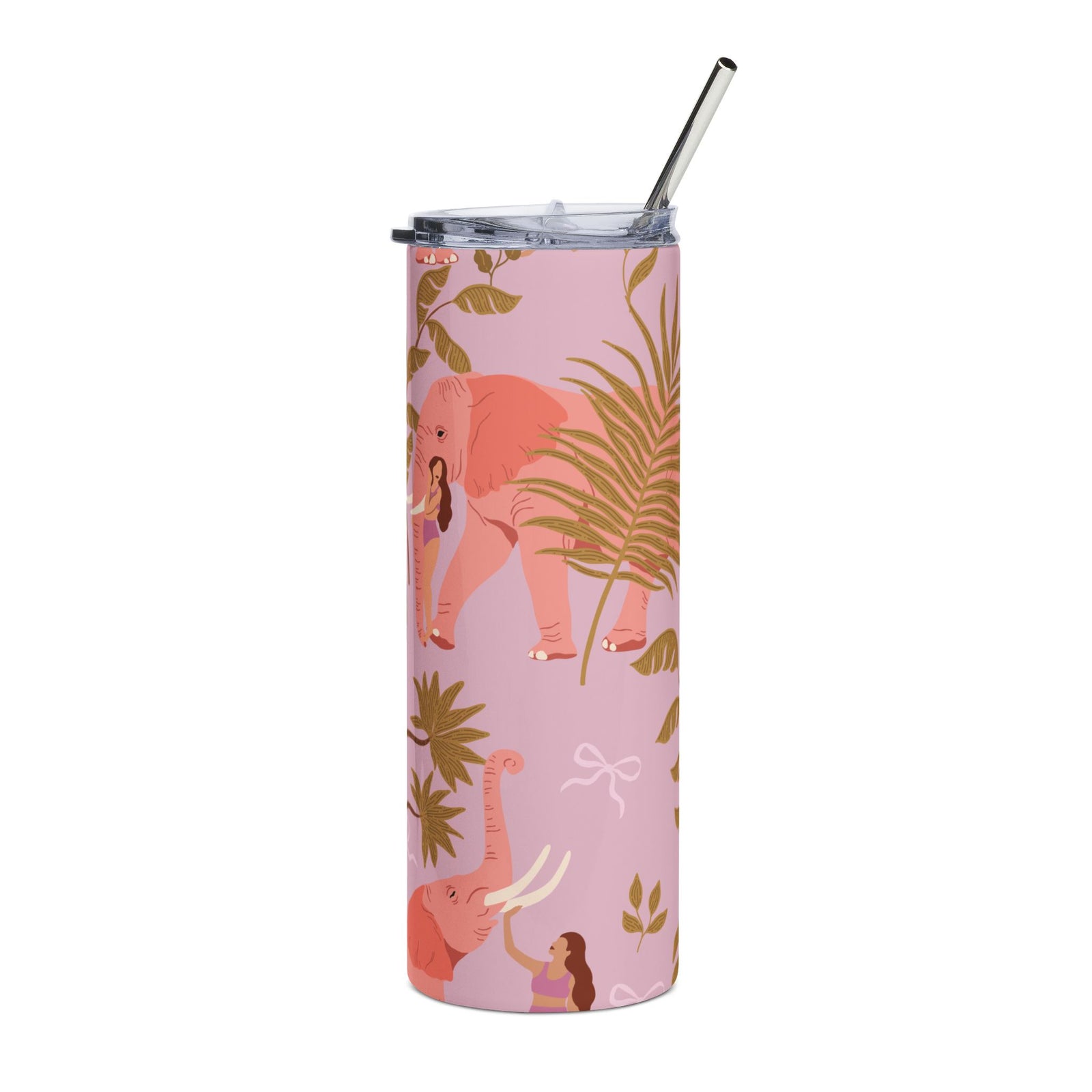 Coquette Elephant Jungle 20oz Floral Stainless Tumbler Insulated Travel Cup - Sydney So Sweet