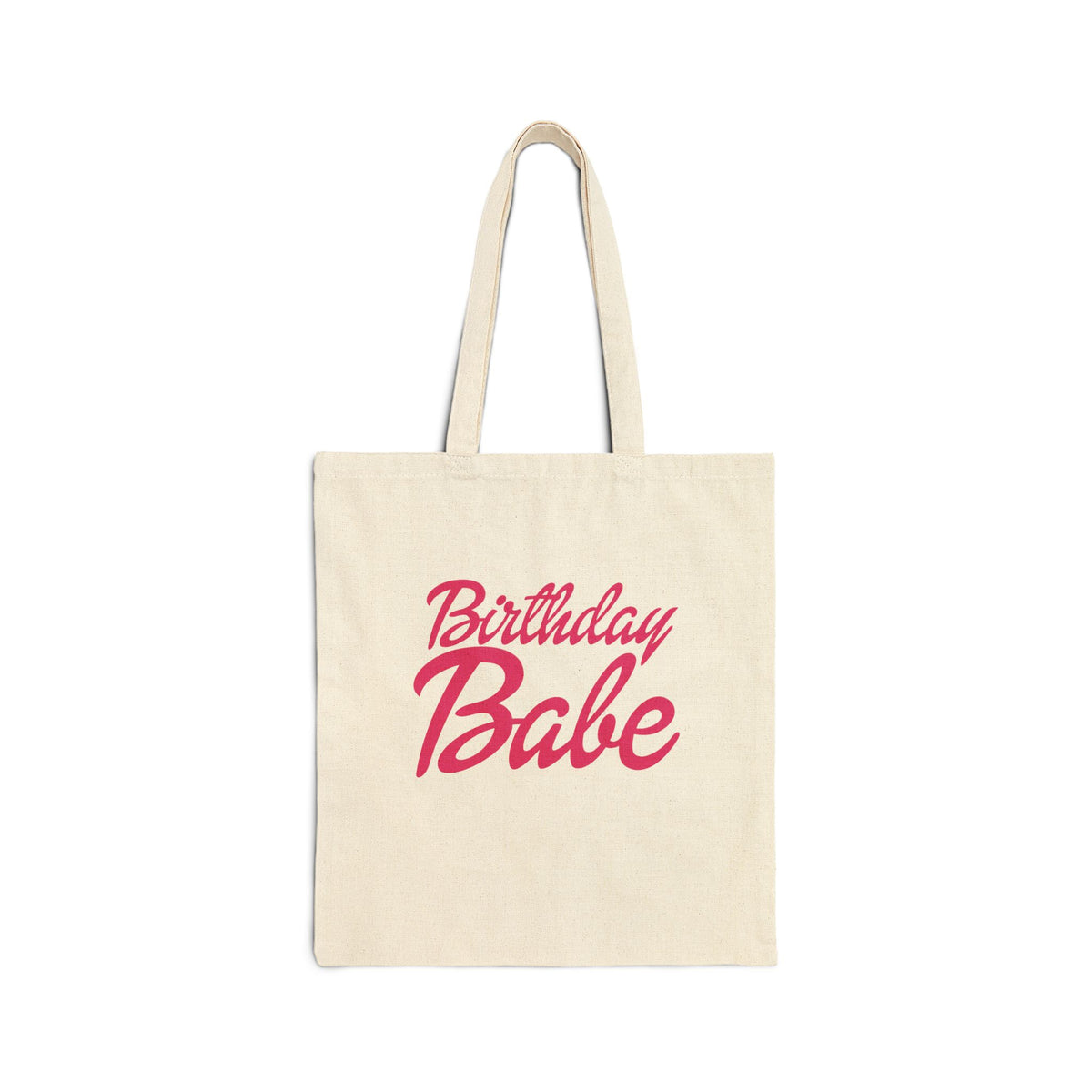 Birthday Babe Pink Script Cotton Canvas Tote Bag
