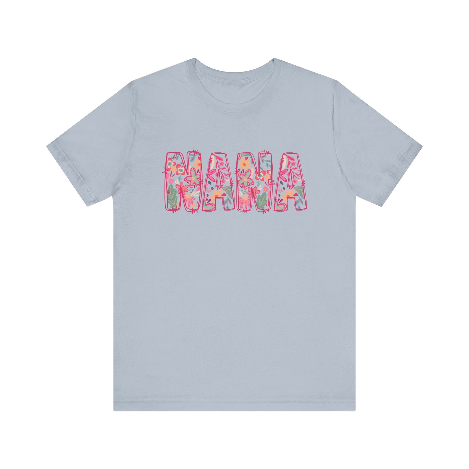 Nana Boho Pink Floral Graphic T‑Shirt Flower Pattern Grandmother Tee
