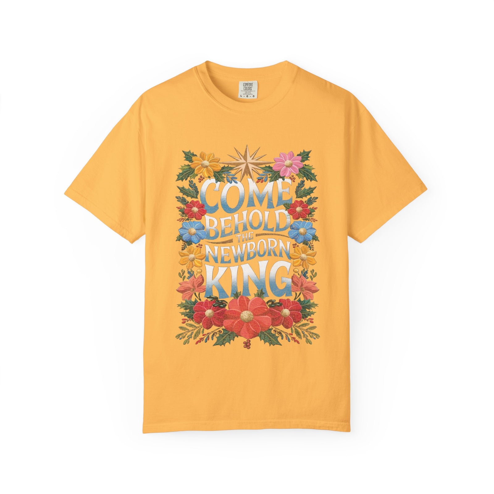 Come & Behold the Newborn King Christmas T-Shirt Christian Graphic Tee