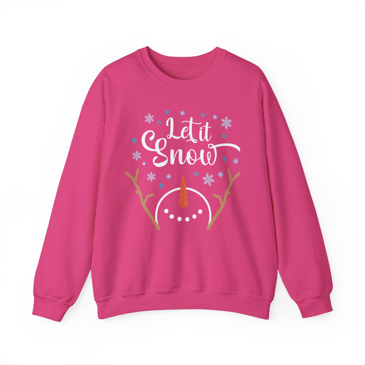 Let it Snow Happy Snowman Winter Crewneck Unisex Sweatshirt
