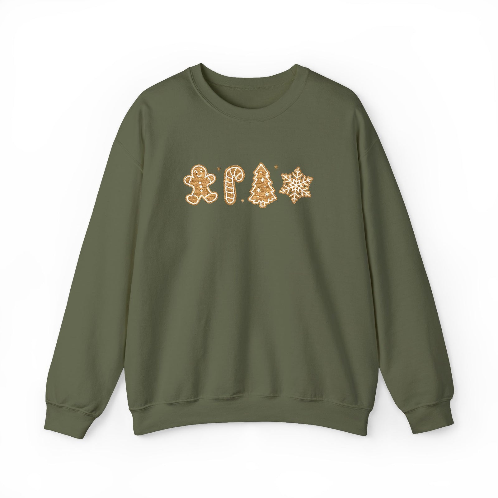 Gingerbread Cookies Heavy Blend Women's Crewneck Embroidered Christmas Holiday Sweatshirt - Sydney So Sweet