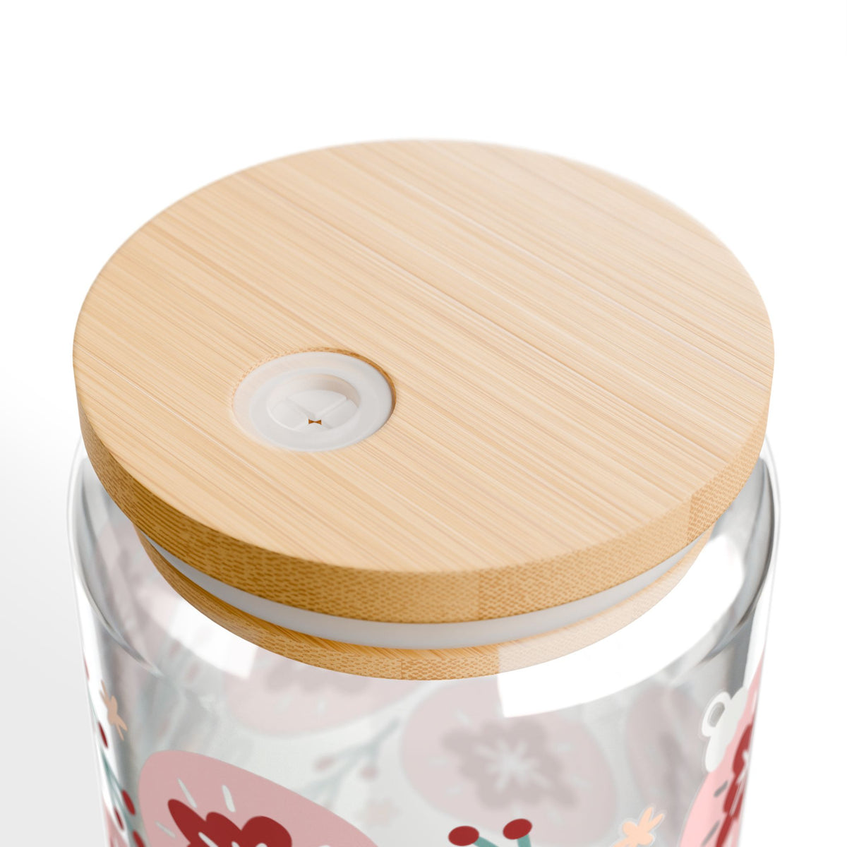 Hygge Christmas Holiday Sipper Glass 16oz Reusable Drink Jar with Lid & Straw
