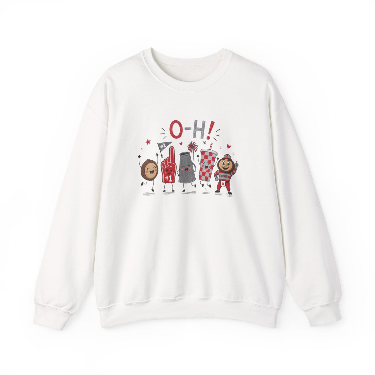 Ohio Doodle Football Mascot Sweatshirt Cute Tailgate Cartoon State Game Pullover