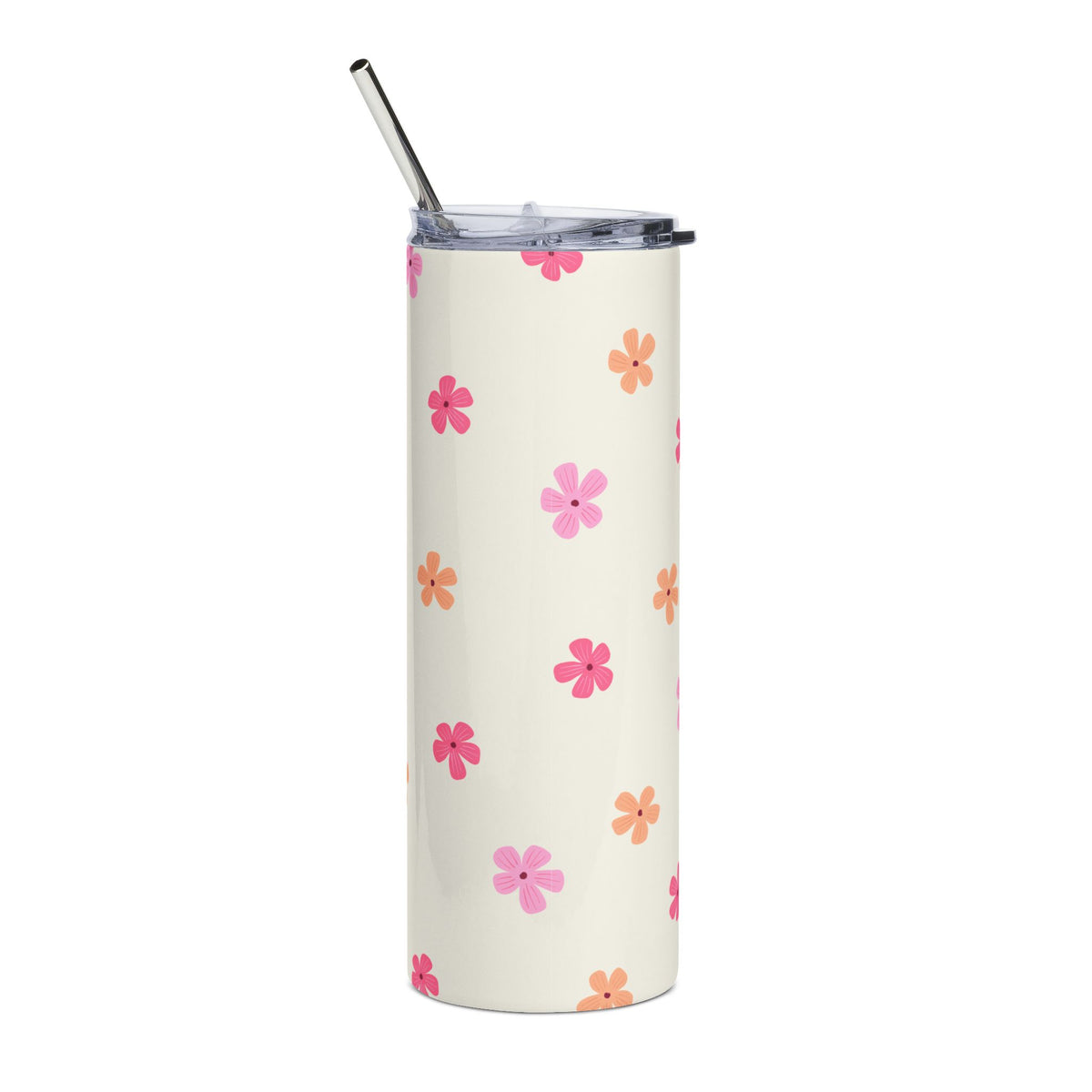 Pink & Peach Ditsy Flower 20oz Floral Stainless Steel Tumbler Travel Cup