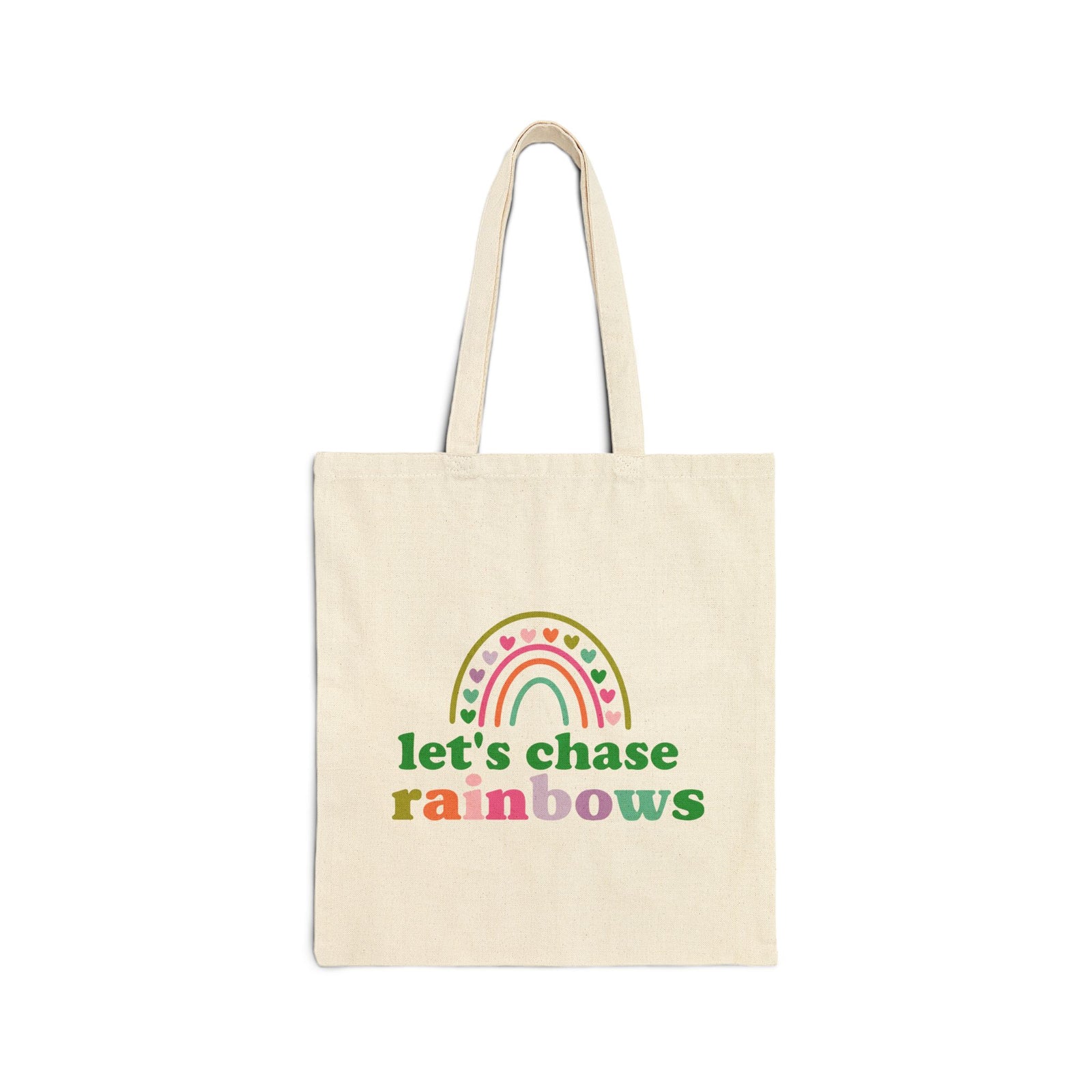 Let's Chase Rainbows Cotton Canvas Tote Bag