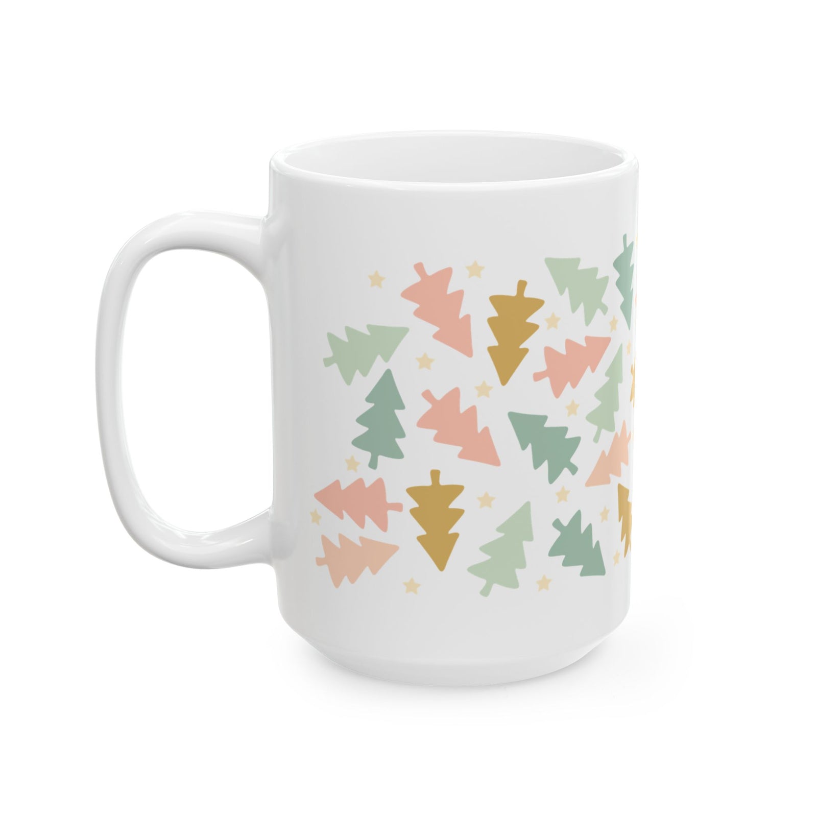 Vintage Christmas Trees Ceramic Mug Coffee Cup (11oz & 15oz)