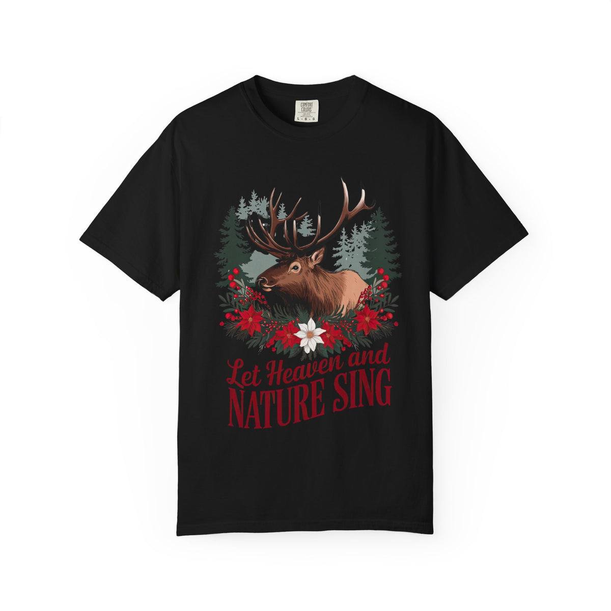 Let Heaven & Nature Sing Wilderness Christmas T-Shirt Christian Graphic Tee