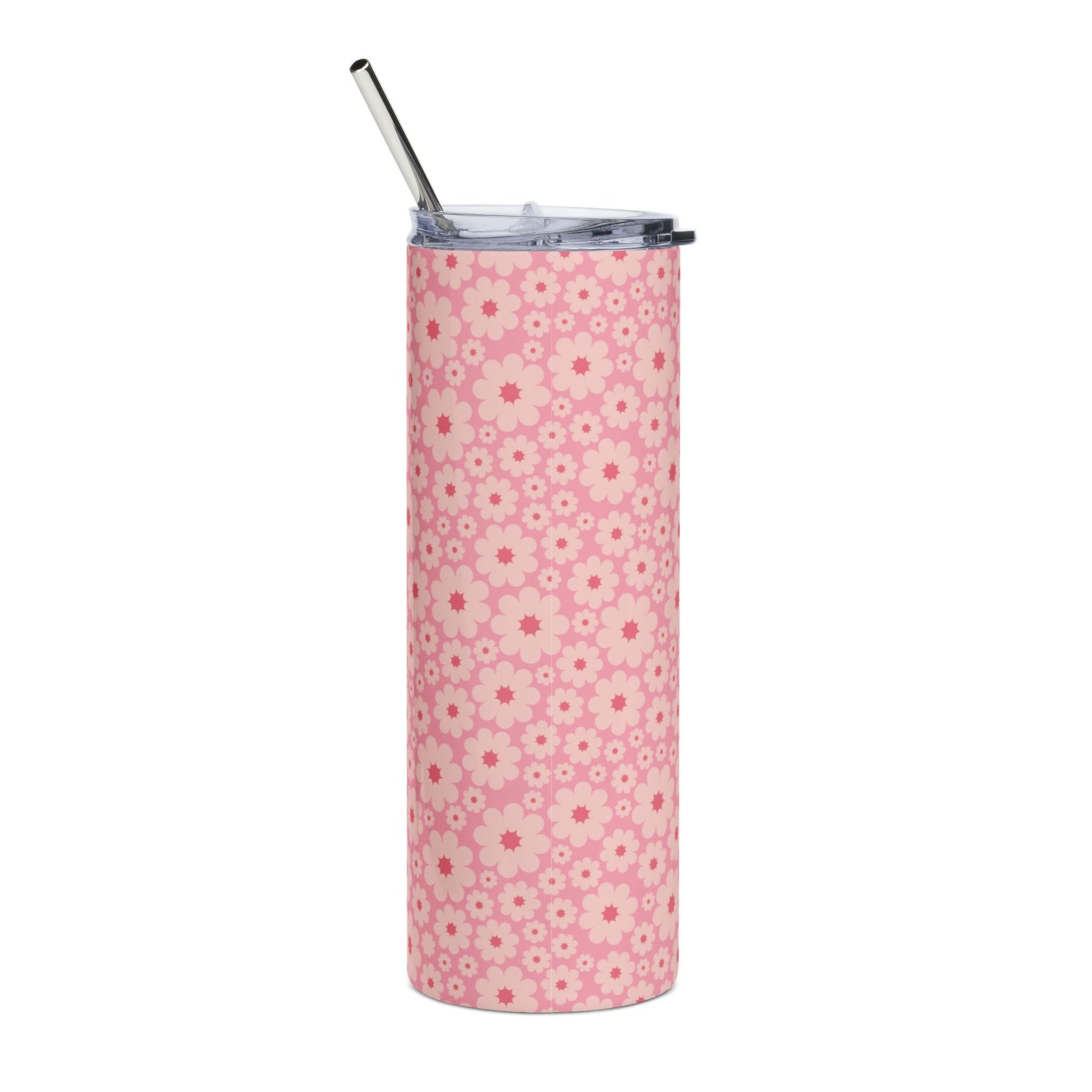Pretty Pink Floral 20oz  Stainless Steel Tumbler Insulated Travel Cup