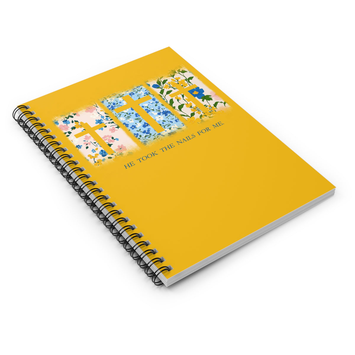 He Took the Nails For Me Floral Faith Spiral Notebook Ruled Journal