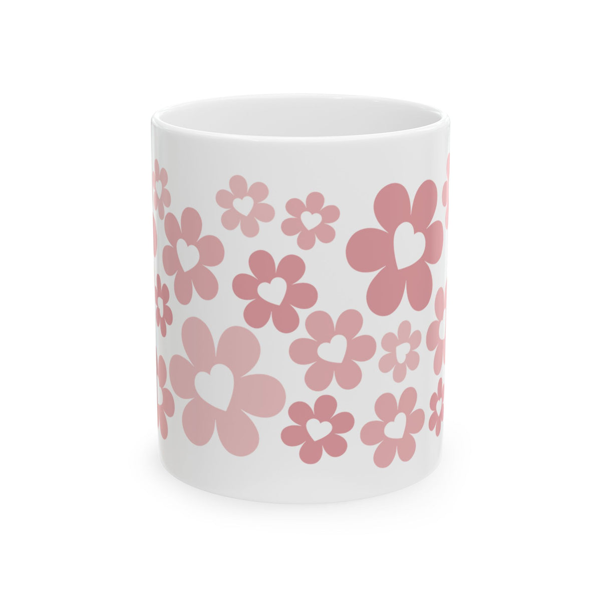 Bouquet of Love Mug — Pink Retro Floral Coffee Cup (11oz, 15oz)