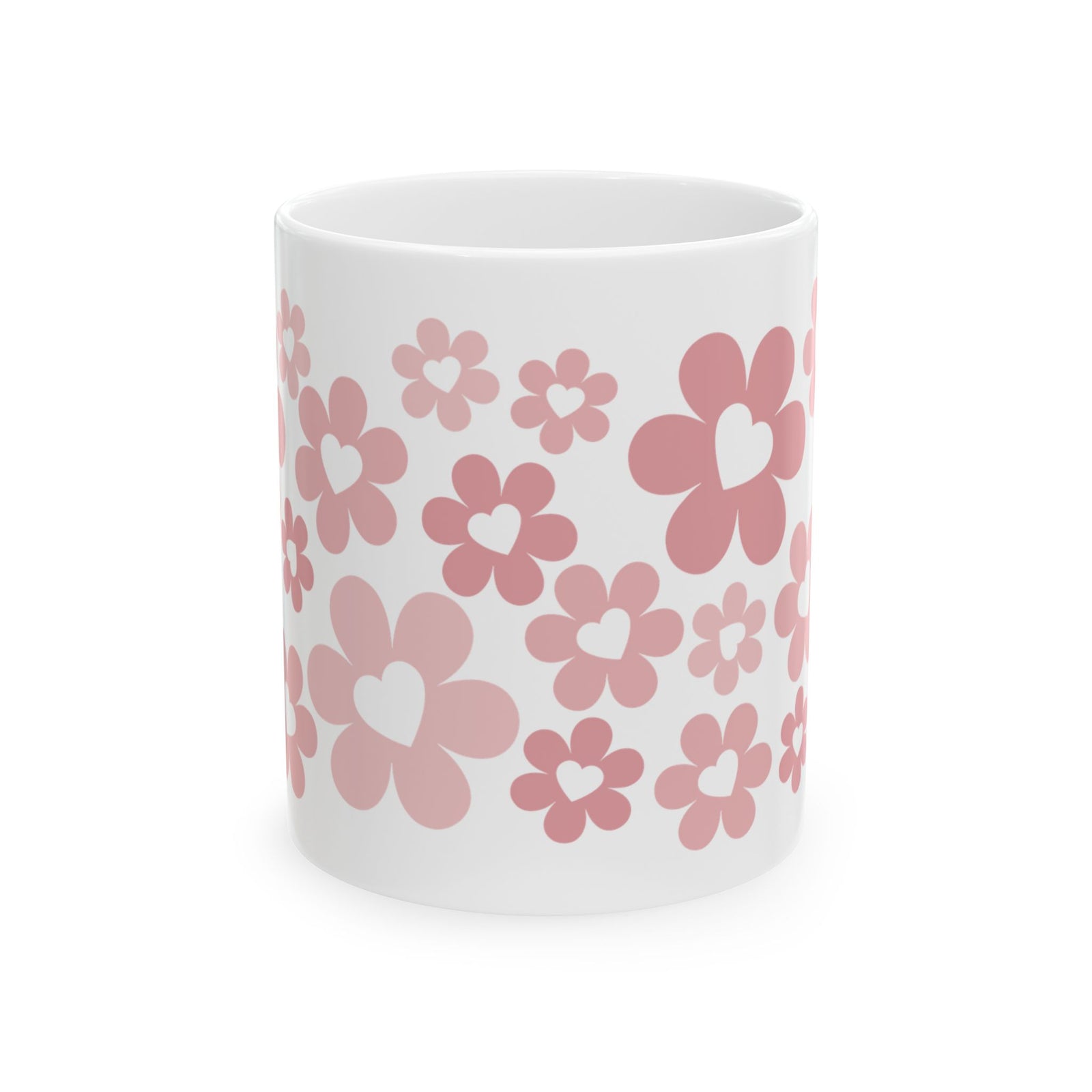 Bouquet of Love Mug — Pink Retro Floral Coffee Cup (11oz, 15oz)
