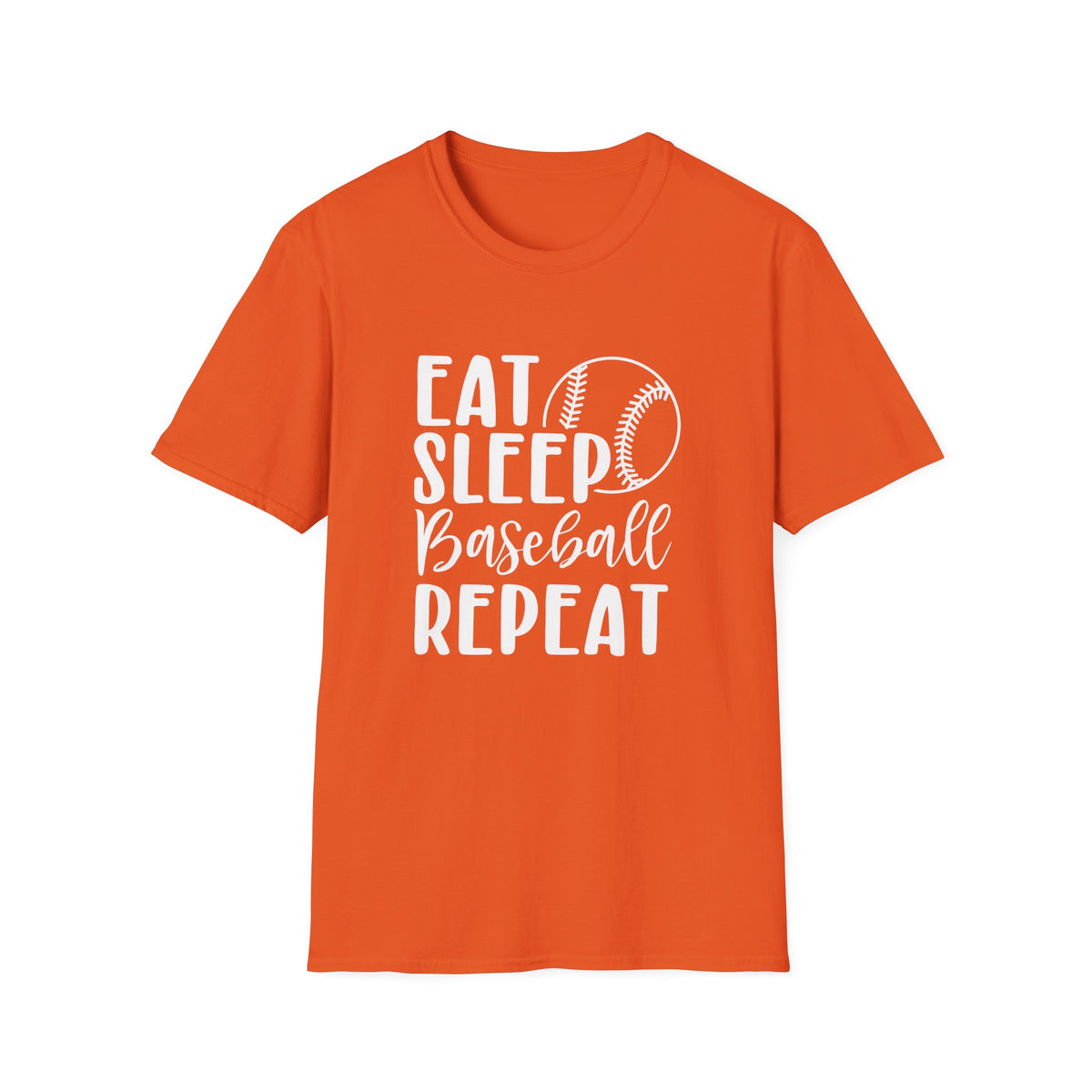 Eat Sleep Baseball Repeat Graphic T-Shirt Cute Sports Mom Tee (12 Team Colors)