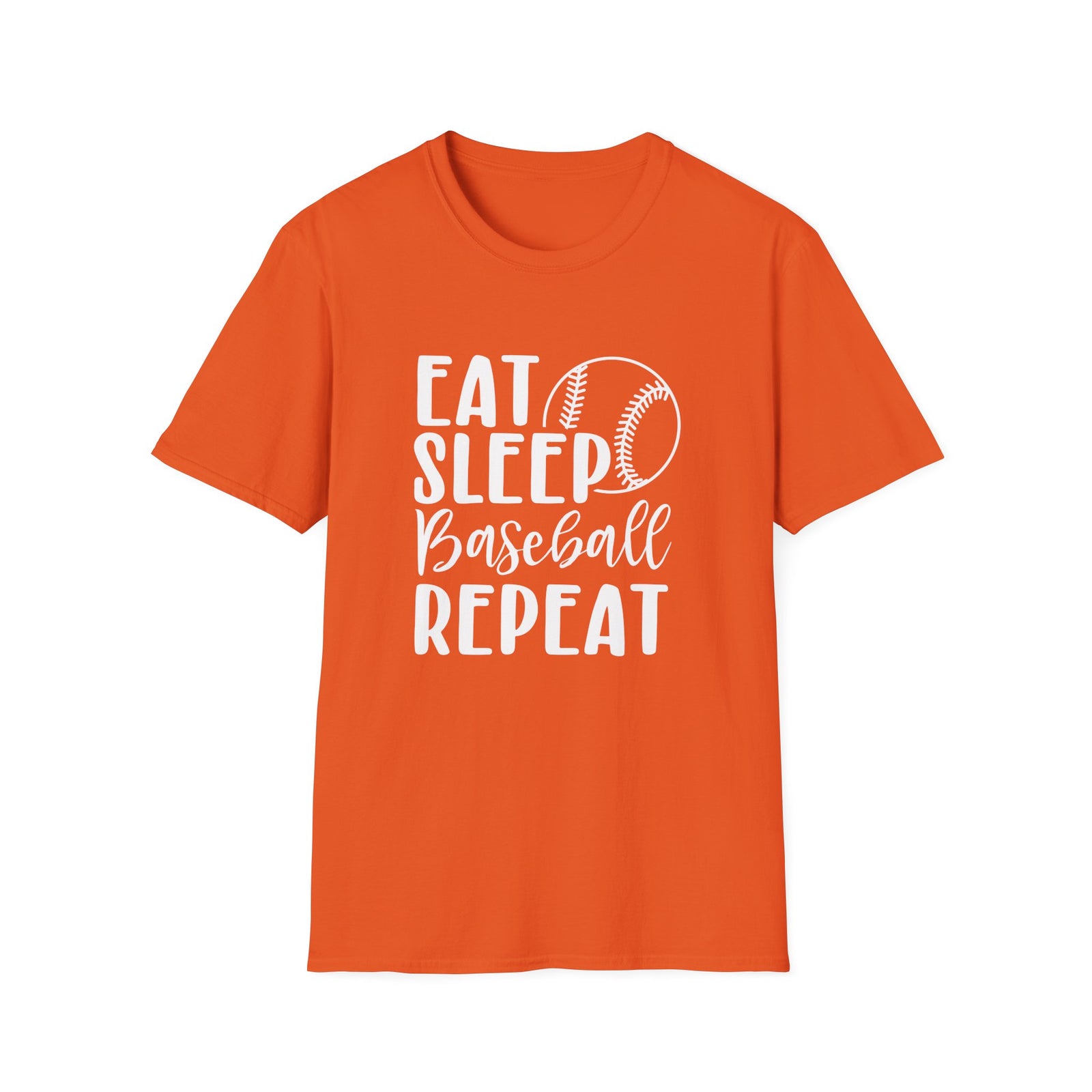 Eat Sleep Baseball Repeat Graphic T-Shirt Cute Sports Mom Tee (12 Team Colors)