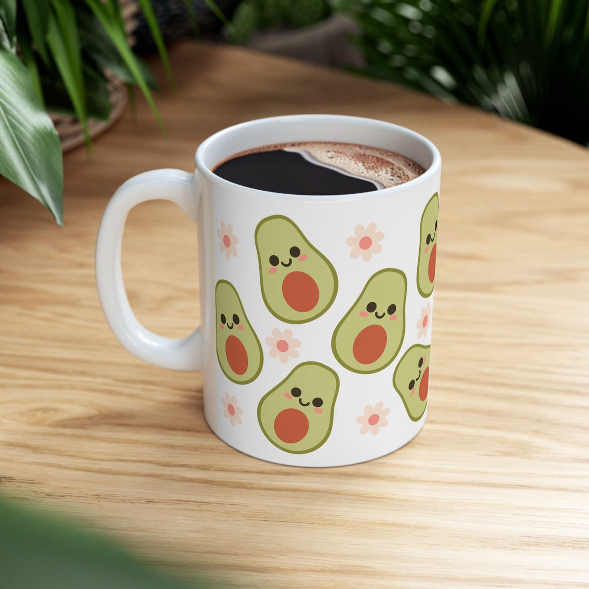 Happy Avocado Cute Ceramic Mug Coffee Cup (11oz & 15oz)
