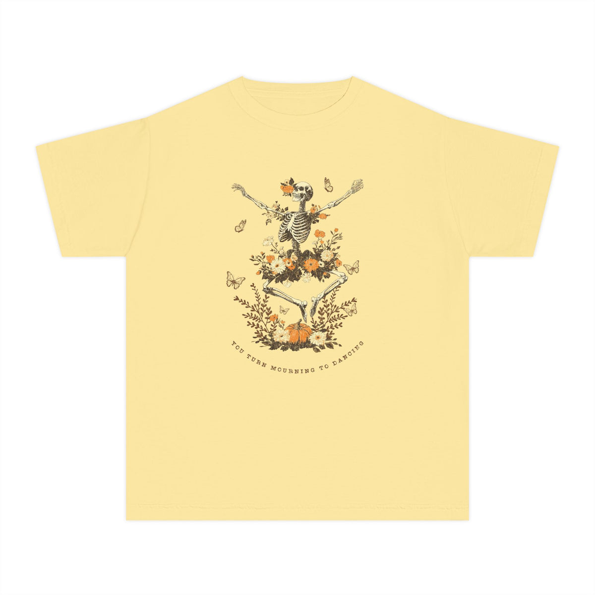 You Turn Mourning into Dancing T-Shirt Dancing Skeleton Halloween Kids Christian Tee