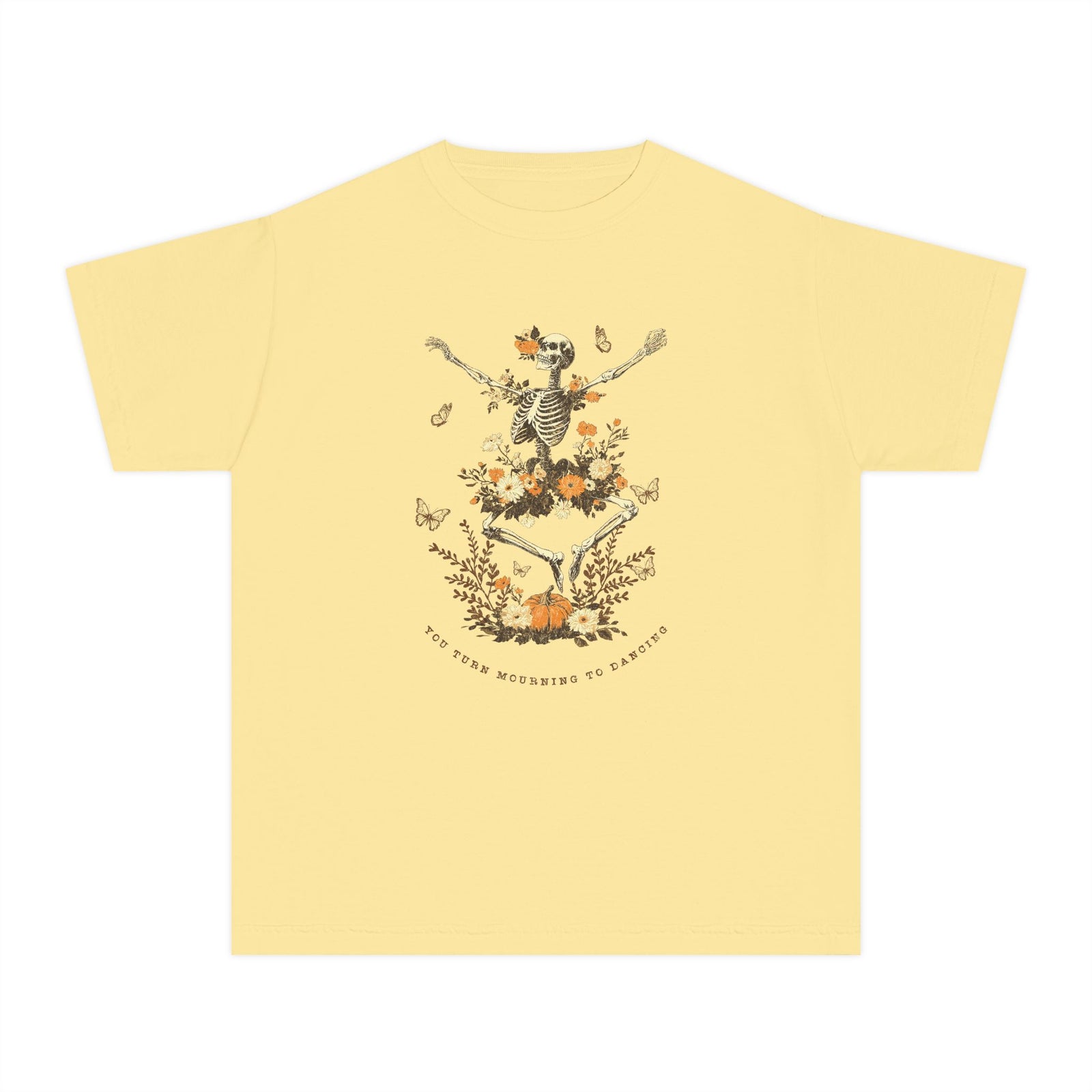 You Turn Mourning into Dancing T-Shirt Dancing Skeleton Halloween Kids Christian Tee