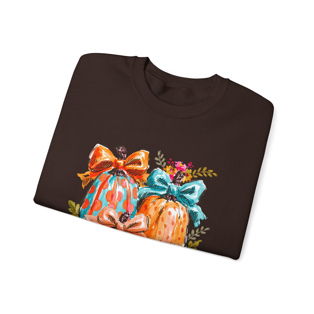 Floral Preppy Coquette Fall Pumpkin Sweatshirt Cute Watercolor Graphic Pullover
